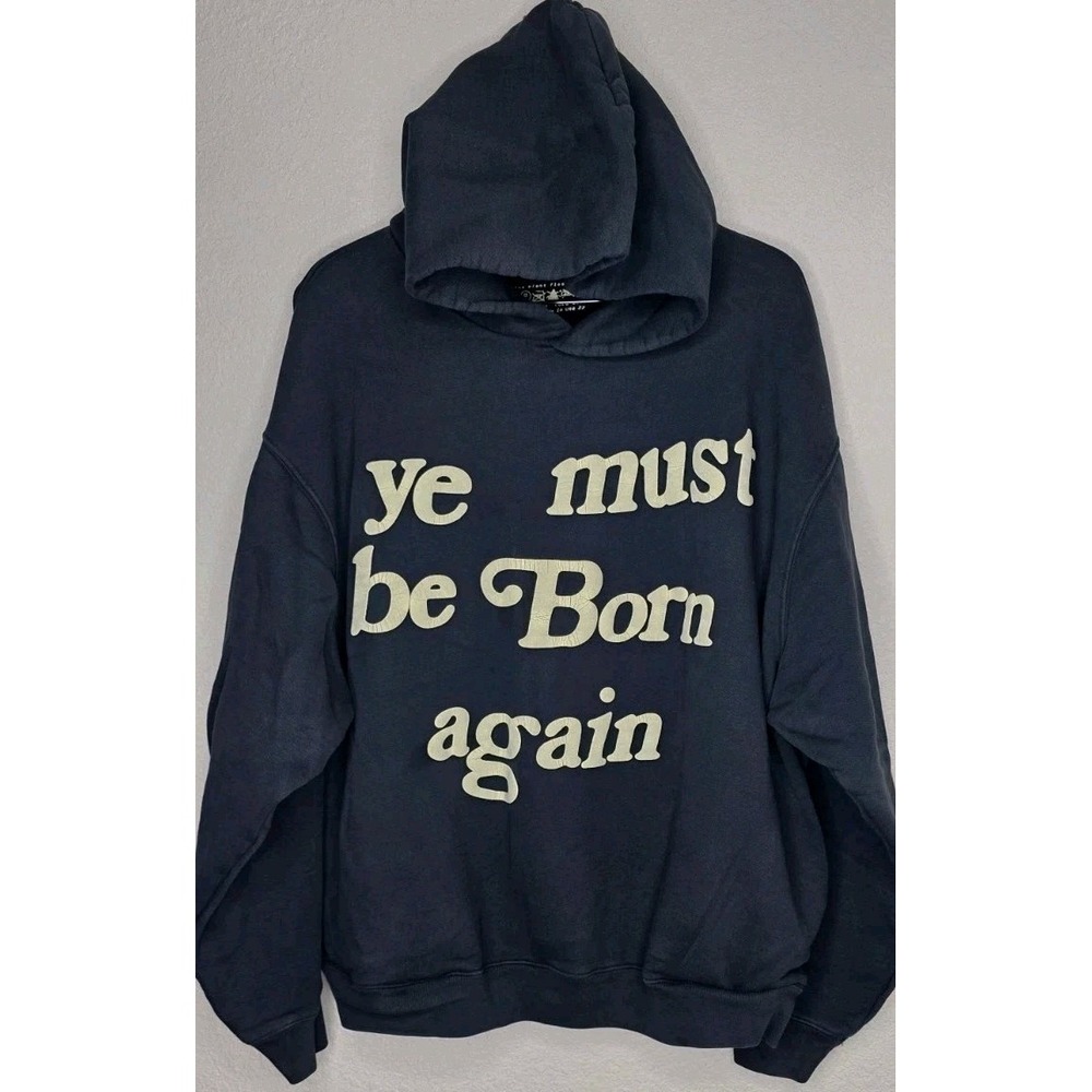 Cactus Plant Flea Market Ye Must Be Born Again Hoodie Navy Sweatshirt Men XL
